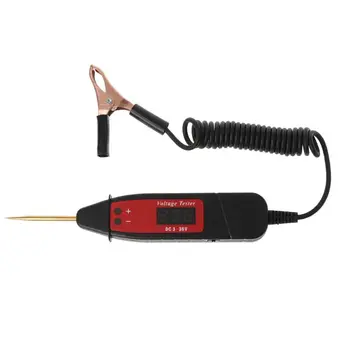

1PC 1.65m Spring Line Car Digital LCD Electric Voltage Test Pen Probe Detector Tester With LED Light for Auto Car Testing Tool