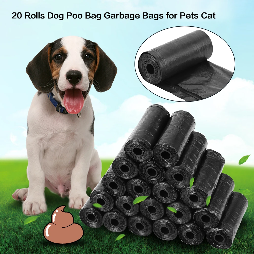 20 Rolls Rubbish Garbage Bag Home Pets Waste Collection Plastic Trash Bags