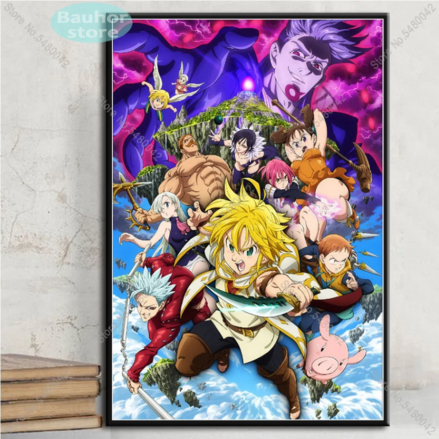 Saint seiya saiki os sete pecados mortais anime japonês arte da parede  poster imprime pintura em tela imagem decoração sala de estar unframe -  AliExpress