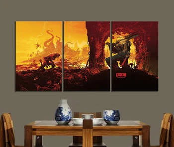 

DOOM Eternal Picture Oil Painting Wall Art DOOM Game Poster HD Wall Picture for Living Room Decor