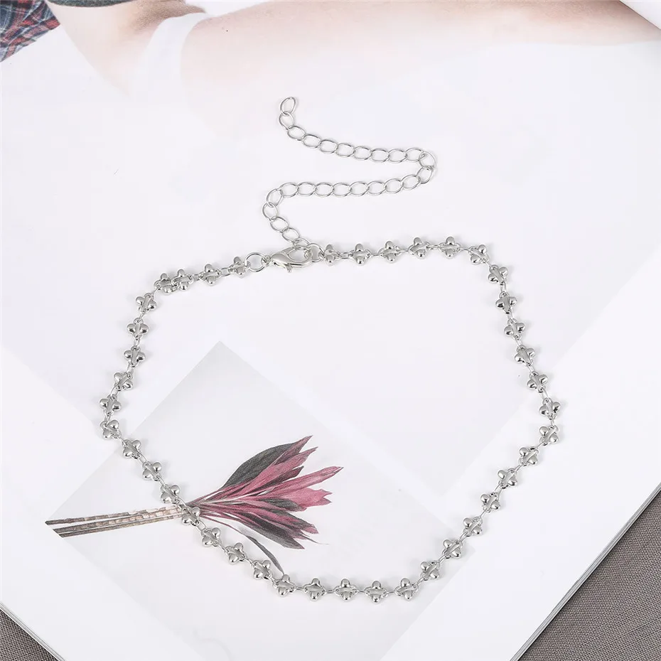 Ingemark корейское милое ожерелье-чокер в виде цветка, милое простое ожерелье из сплава с китайским узлом, цепочка на шею, миниатюрное ювелирное изделие для девочек, подарок
