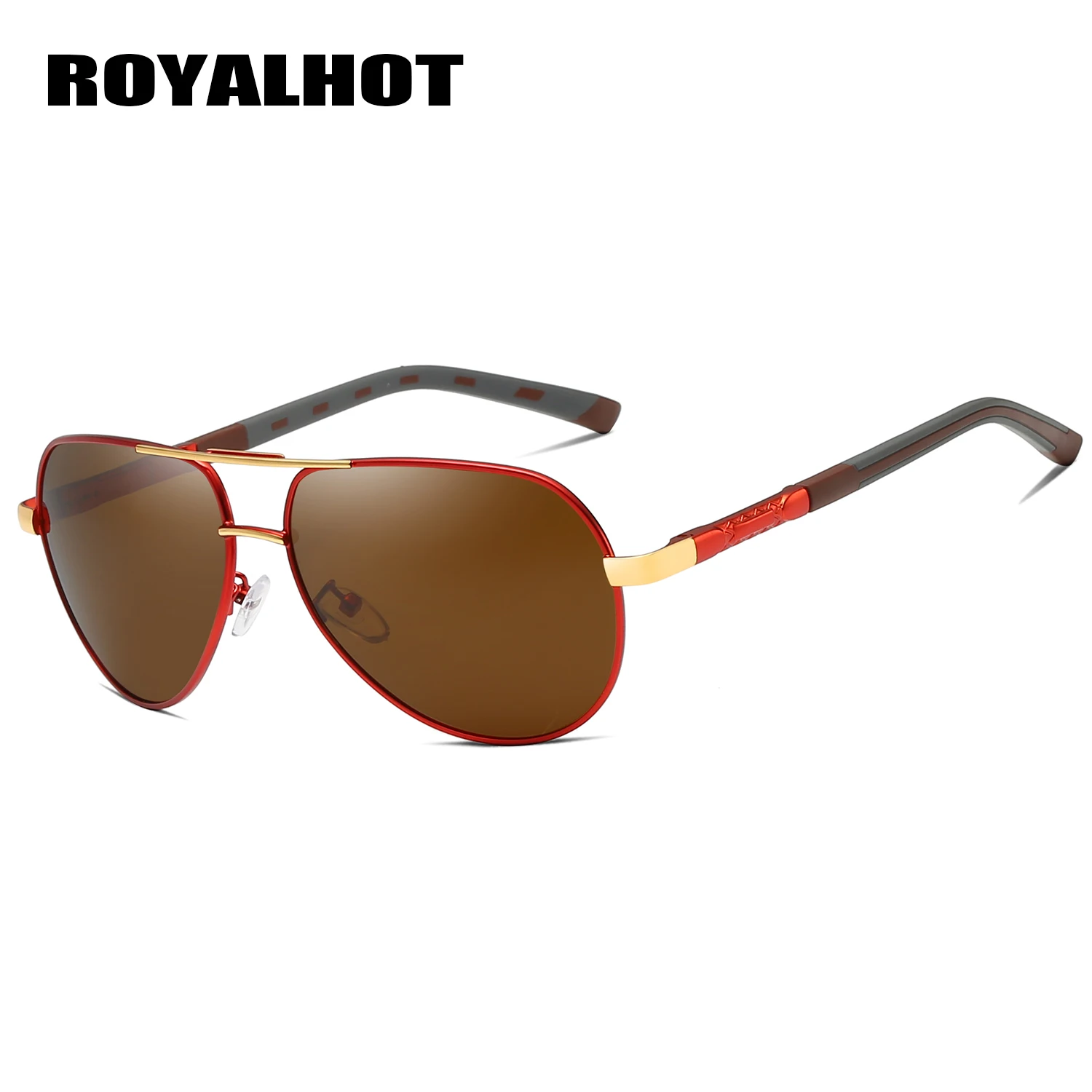 RoyalHot, мужские, женские, поляризационные, алой, овальная, Классическая оправа, солнцезащитные очки, для вождения, солнцезащитные очки, оттенки, Oculos masculino, мужские, 900170 - Цвет линз: red brown