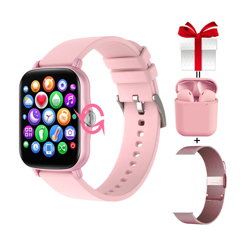 Woman Smart Watch 2021 Full Touch Screen Knob Rotation Fitness Tracker GTS 2 Smartwatch For Xiaomi IPhone PK P8 Plus