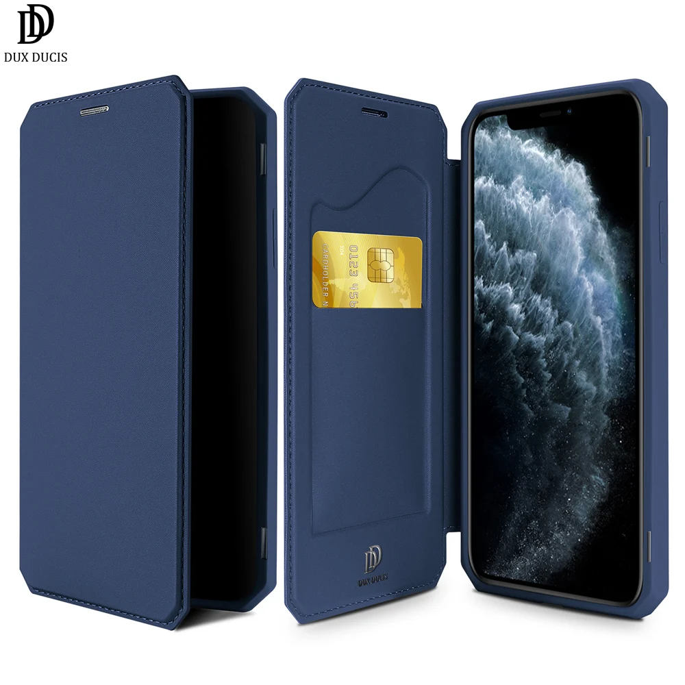 

Flip Wallet Case For iPhone 11 Pro Max PU Leather TPU Bumper Card Slot Holder Stand Anti-knock Magnetic Cover Mobile Phone Case