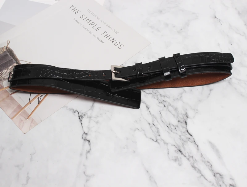 Japanese style black belt pu leather animal skin pattern sexy belts autumn winter new waistband red brown corset