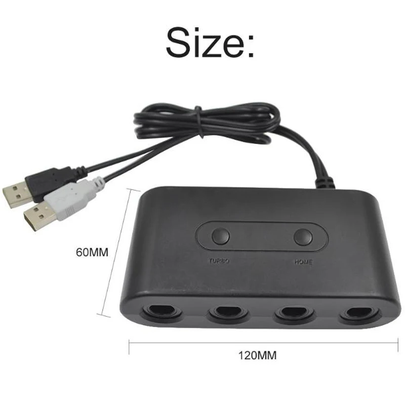 ALLOYSEED, 4 порта для игрового контроллера GC Cube, адаптер-конвертер для Nintendo wii U, usb-адаптер для ПК с функцией домашней турбо