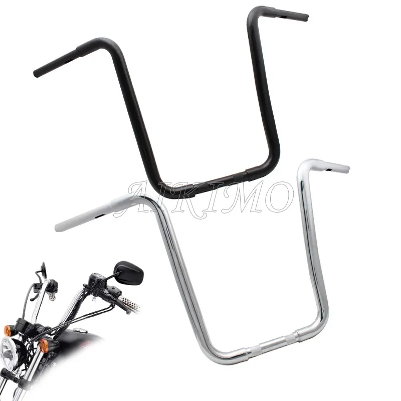 

Рукоятка для мотоцикла Cafe Racer, 1 дюйм, 25 мм, руль для Harley FLST FXST Sportster XL 883 1200 18 дюймов