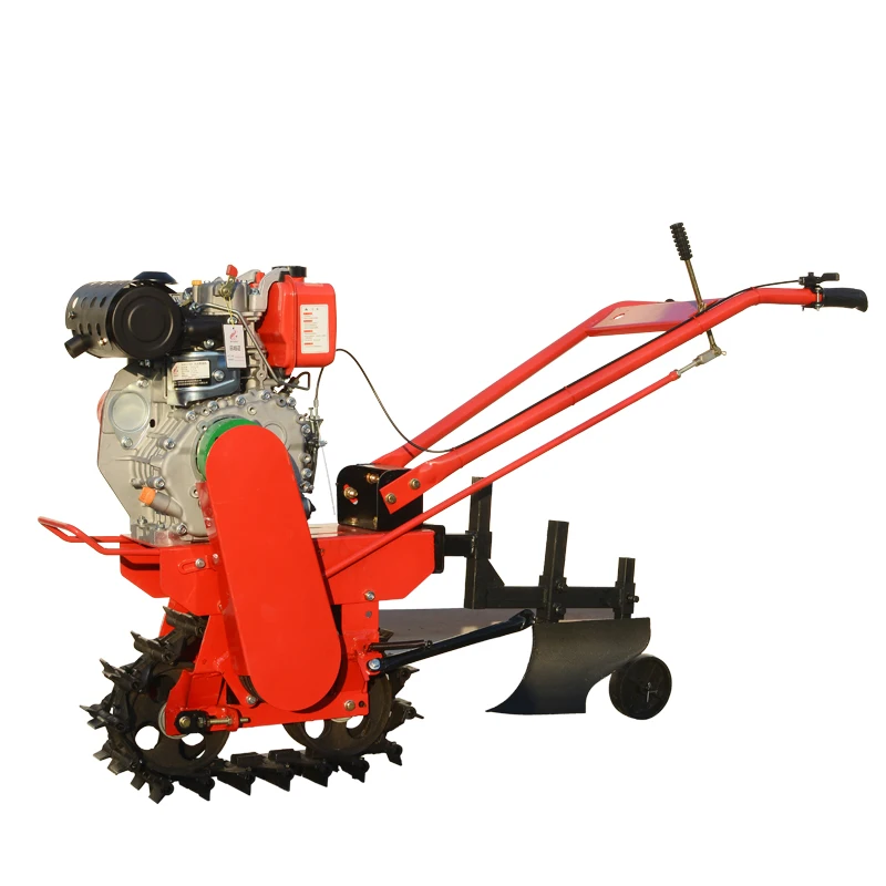 Multi-purpose crawler micro tiller 178 diesel hand starter + flip plow ditch hoe toothbrush fertilizer basket | Инструменты