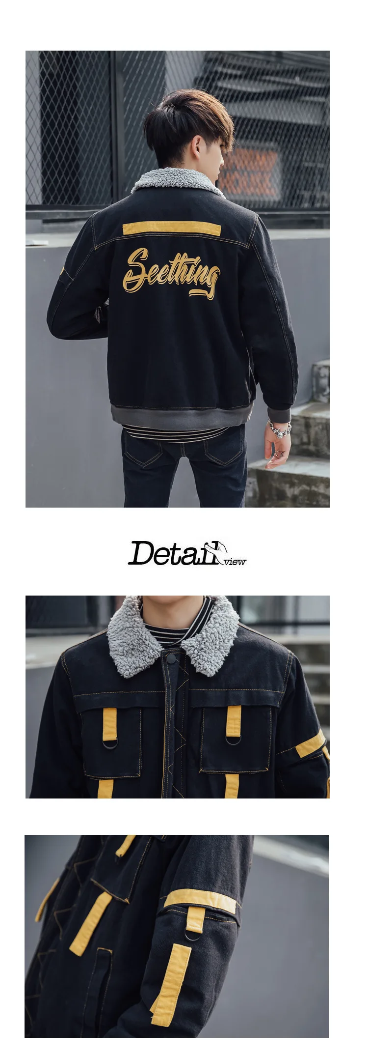 Autumn& Winter Lambs Wool Cotton-padded Clothes Men's Fur Korean-style Trend Brushed And Thick Loose-Fit Double-sided Wear