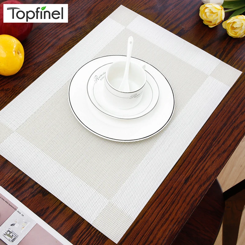 

Topfinel PVC Cup Coaster for Dining Table Runner Plastic Placemats in Kitchen Accessories Washable Heat-resistant Pad Table Mats
