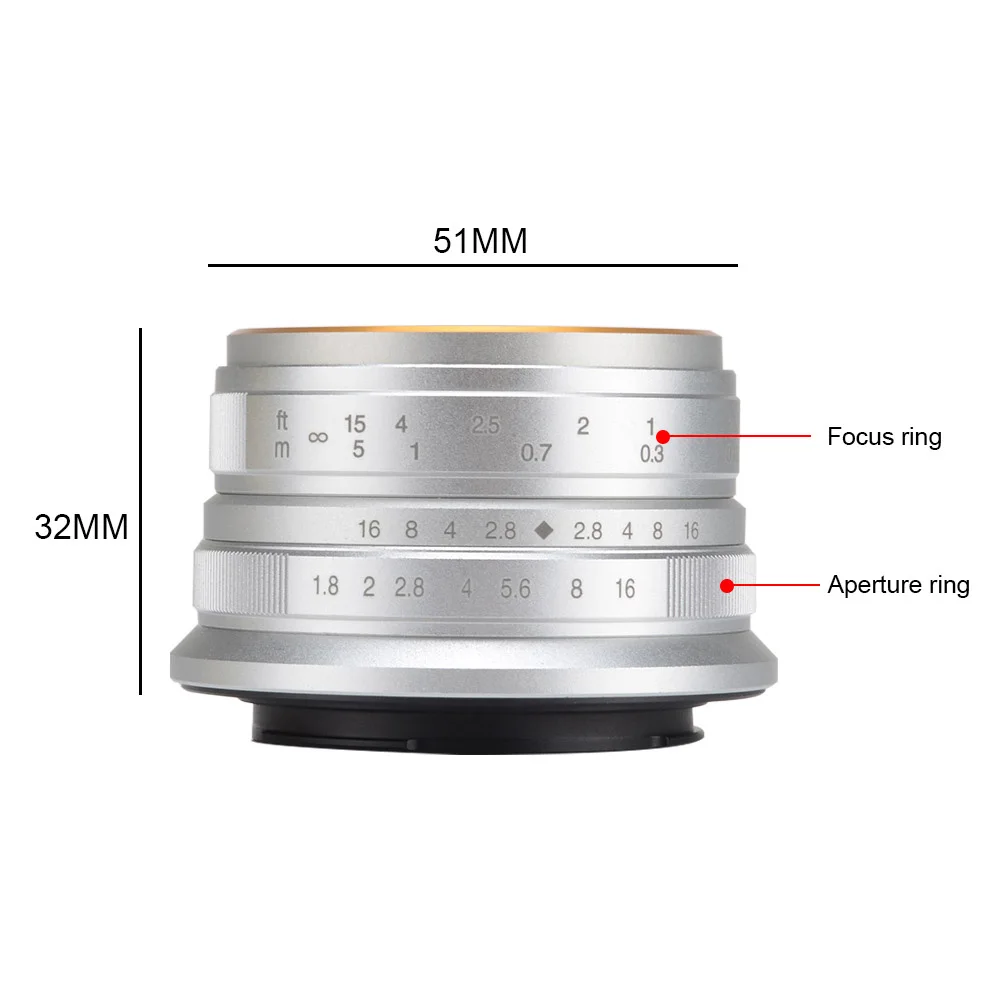 7 ремесленников 25 мм f1.8 Prime объектив для всех одиночных серий для sony E Mount Canon EOS-M Mout Micro 4/3 камеры A7 A7II A7R A7RII X-A1
