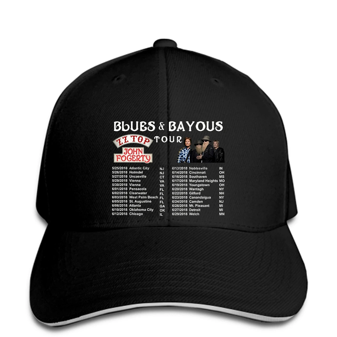 Baseball kappe ZZ Top Blues Und Bayous Tour Rock Schwarz Neue Casual männer Baseball caps