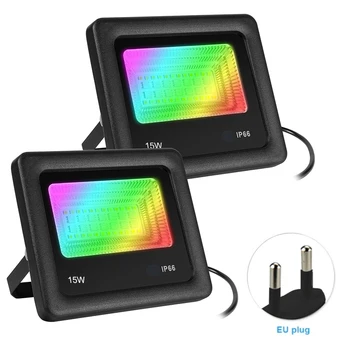 

20W IP66 Waterproof RGB Wall Timing APP Control Colour Changing LED Flood Lights Outdoor Street Garden Smart Music Sync Aluminum