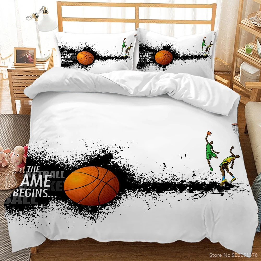 Basketball Star 3D Printed Bedding Set 2/3pcs Duvet Cover Set Quilt Cover with Pillowcase Set Bedclothes for Young Boys Bedroom 6