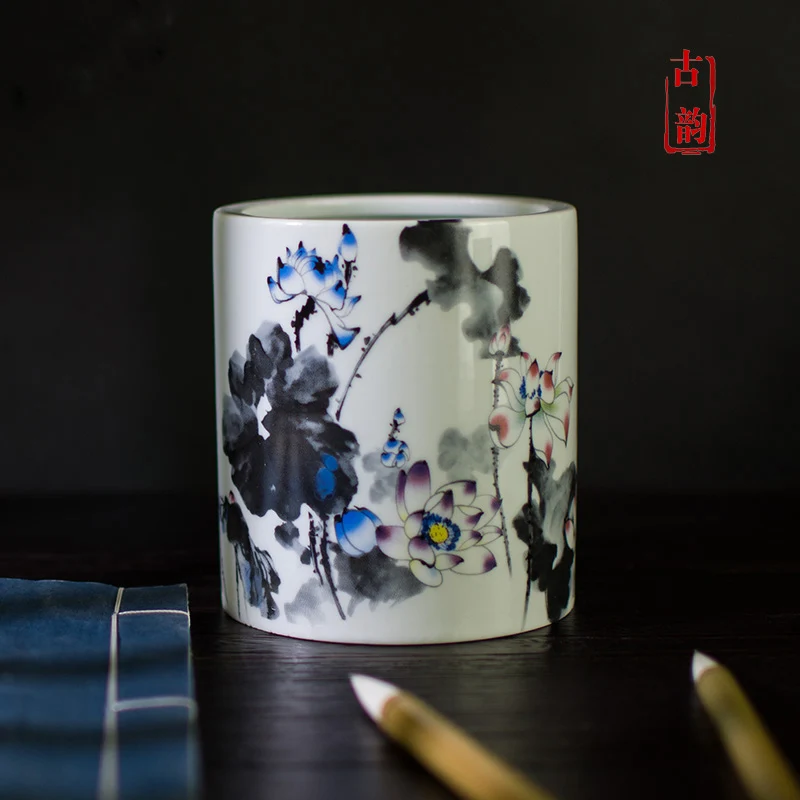 

Jingdezhen Ceramic Pen Holder Creative Pen Holder Pencil Container, Desktop Decoration