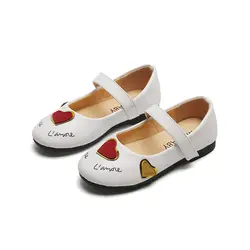 Детская обувь для девочек; кожаная обувь для маленьких девочек; обувь принцессы с сердечками; повседневная обувь для маленьких девочек;