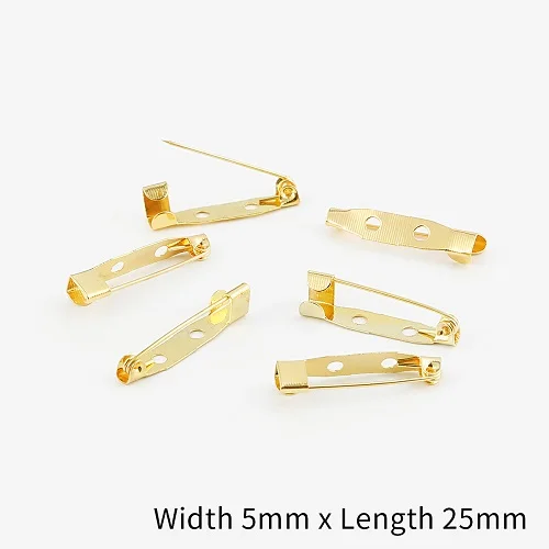 25x5mm 10 шт. 15 20 25 30 35 мм серебряная брошь базовые булавки безопасные булавки брошь настройки пустая основа для DIY материал для изготовления украшений - Цвет: 25x5mm