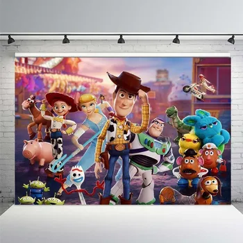 

Photography Backdrops Cartoon Toy Story 4 Candy Children Birthday Party Studio Background Customize Backgrounds for Photo Studio