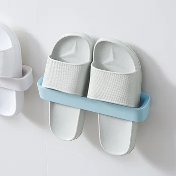 

Simple Three-Dimensional Space-Saving Seamless Paste Shoe Storage Rack Wall Paste Shoe Rack Wall-Mounted Slippers Shelf Home