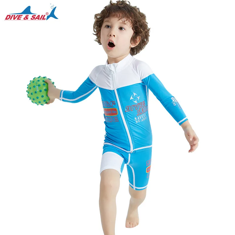 Детские костюмы для дайвинга из двух предметов: Топ с длинным рукавом и шорты UPF50 +