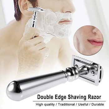

Double Edge Safety Razor Men's Traditional Shaving Razor Long Handled Razor for Dry & Wet Shaving Male Shaving Tool