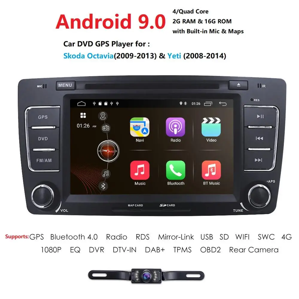 Cheap 2 Din 7Inch Android 9.0 Car DVD Video Player For SKODA Octavia 2009-2013 CANBUS GPS Navigaiton Bluetooth Radio RDS WIFI SD DAB 0 Cheap 2 Din 7Inch Android 9.0 Car DVD Video Player For SKODA Octavia 2009-2013 CANBUS GPS Navigaiton Bluetooth Radio RDS WIFI SD DAB 0