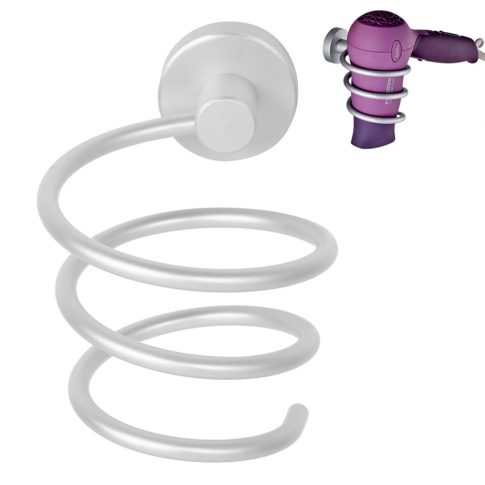 Спиральный настенный фен-стойка Органайзер Алюминиевый выпрямитель для волос держатель для ванной комнаты полка для туалетной комнаты