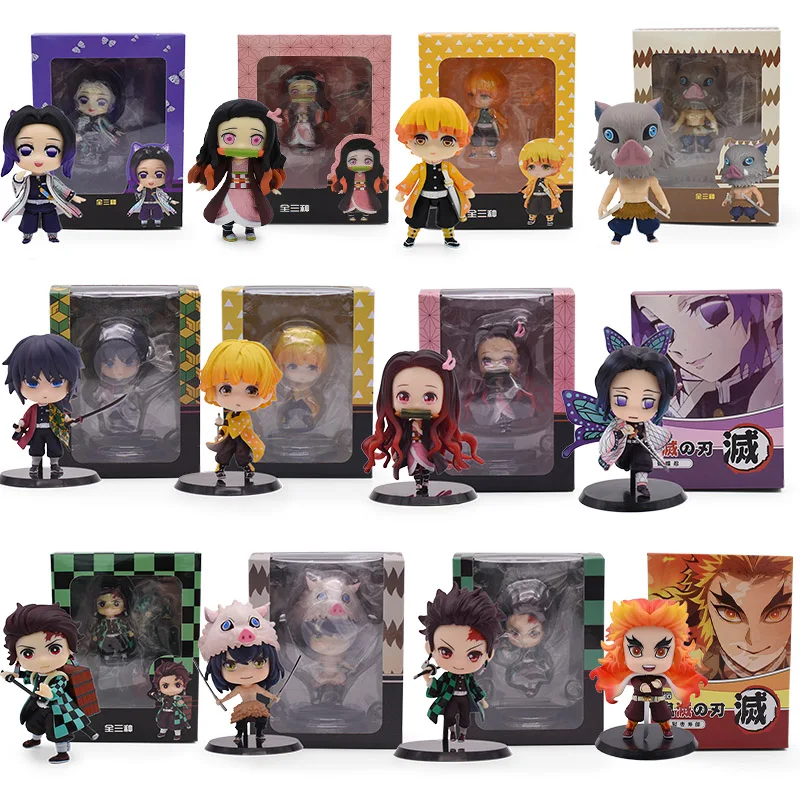 10 см версии. Аниме Фигурка рассекающего демонов Tanjirou Nezuko Kyoujurou Zenitsu Shinobu Inosuke Kimetsu no