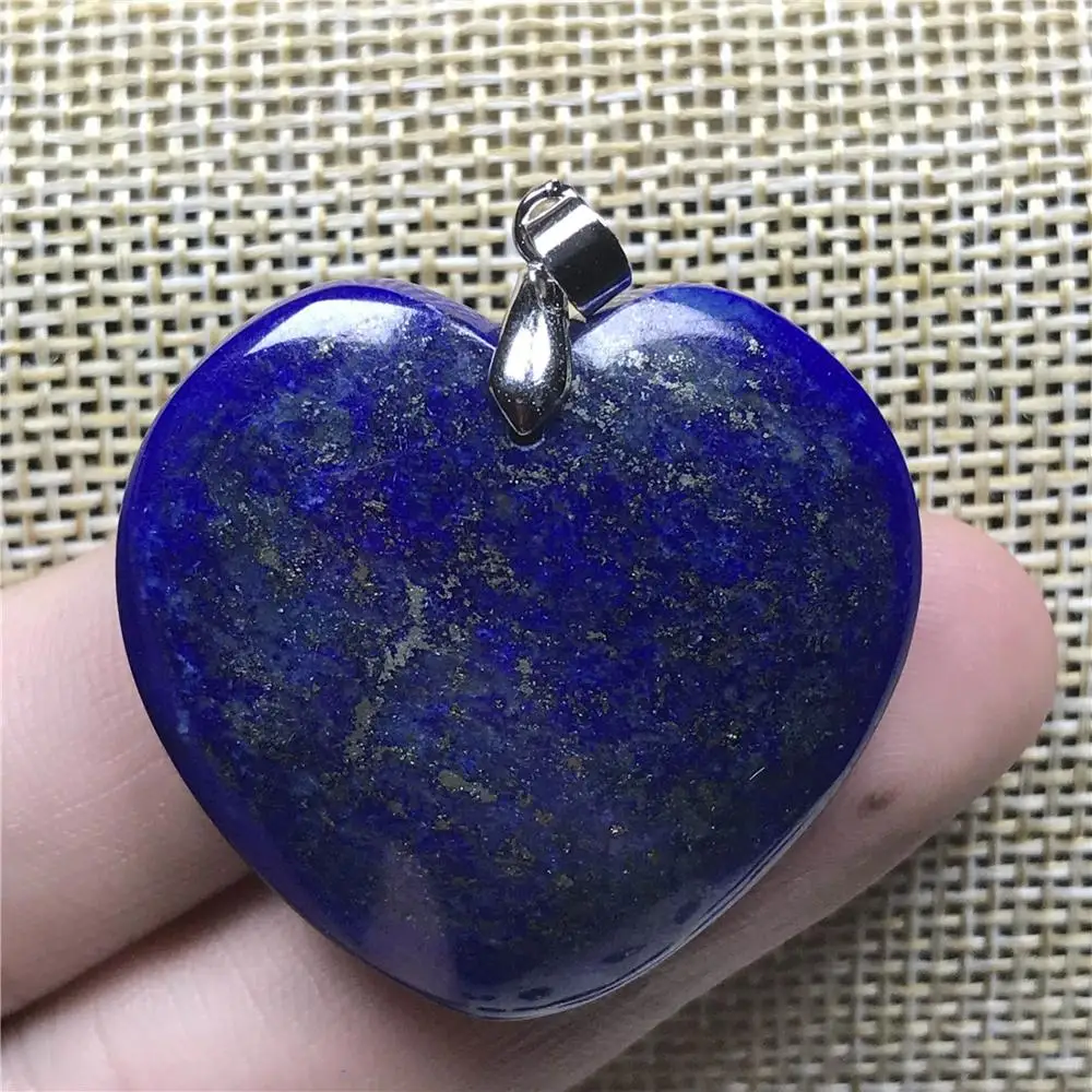 Топ натуральный Королевский синий Lapis сердце кулон для женщин и мужчин кристалл 32x9 мм драгоценный камень серебро Исцеление молитва модные ювелирные изделия AAAAA