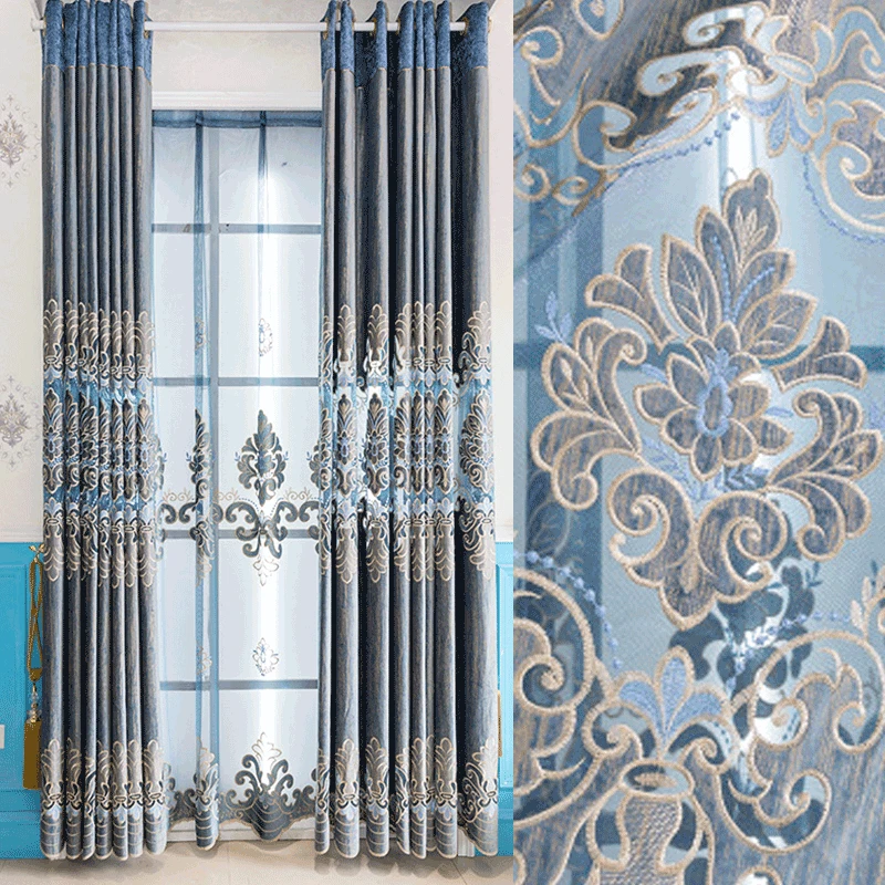 Luxurious and Elegant European High-grade Modern Simple Embroidery Shading Curtains for Living Dining Room Bedroom. | Дом и сад