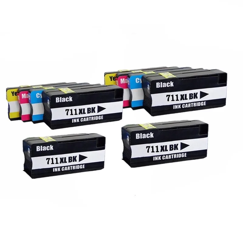 Чернильные картриджи для HP711 HP711XL 711 XL 711XL Designjet T120 24/T120 610/T520 24/T520 36/T520 610 струйный принтер - Цвет: 2SET 2BK 10PCS