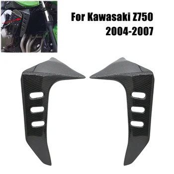 

For 2004 2005 2006 2007 Kawasaki Z750 Motorcycle Fairing Radiator Side Cover Cowl Protector ABS Plastic Z 750 Gloss Carbon Black