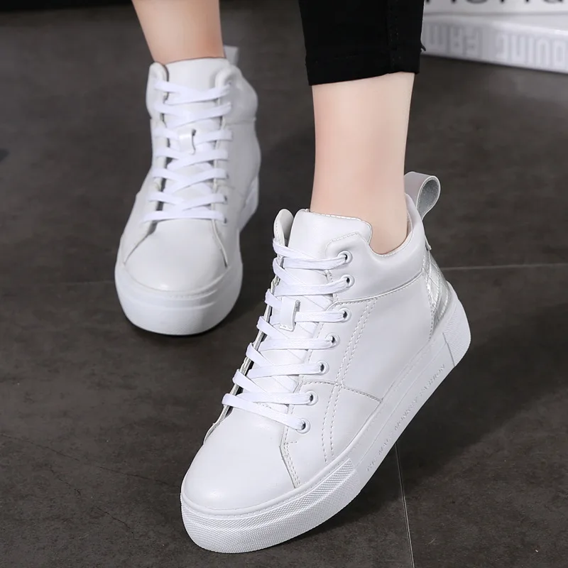 

2017 Winter New Products-Style Korean-style Casual Shoes Comfortable Versatile High-top Board Shoe Genuine Leather Macbook WOMEN