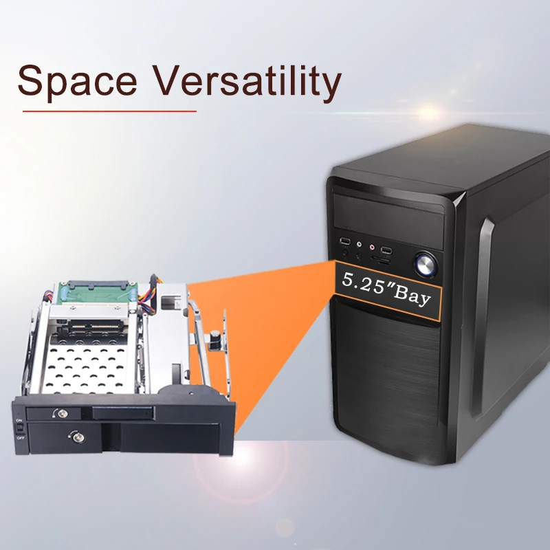 Uneatop Оптический отсек алюминиевый 2,5+ 3,5 дюйма Многофункциональный SATA Внутренний хот-своп HDD мобильный стеллаж для двойной лоток-меньше корпус