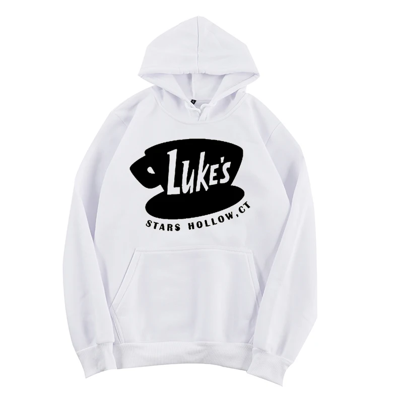 Белый Luke's Stars полые женские толстовки Gilmore девушки Забавный свитер осень зима с длинным рукавом капюшоном Графический джемпер дропшиппинг - Цвет: Белый