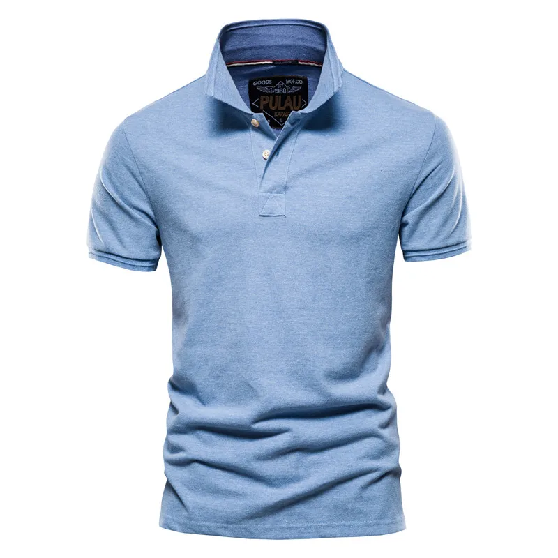 NEGIZBER-Polo de algodón para hombre, camisa clásica de Color sólido, de manga corta, de alta calidad, informal, para negocios y Social, nuevo