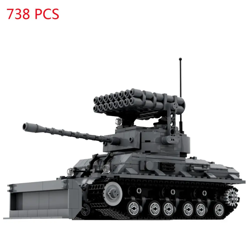 

hot military WWII technic vehicles war Furious Sherman Rocket launcher tank US army weapons Building Blocks bricks toys for gift
