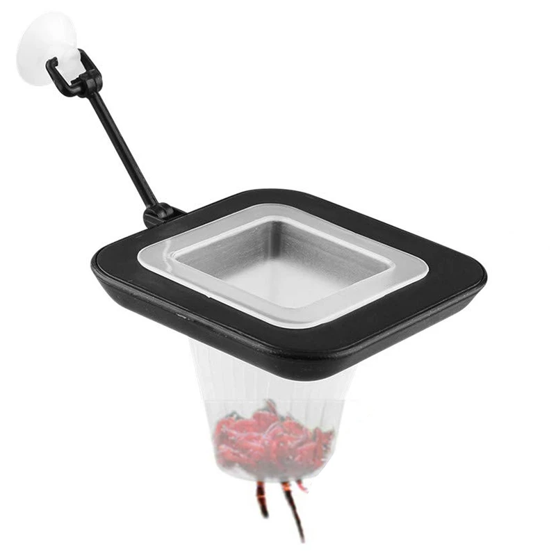 

Promotion! Aquarium Fish Tank Betta Fish Feeding Ring Floating Station Food Tary Square With Suction Cup -Suitable For Flakes