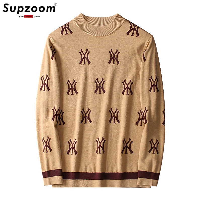 

Supzoom New Arrival Casual O-neck Top Fashion Autumn And Winter Men's Pullover Sweater Letter Jacquard Handsome Versatile