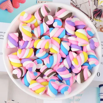 

5pcs/lot Slime Charms FImo Cotton Candy Slime Accessories Beads Making Supplies With Drawstring Pouch For DIY Crafts Scrapbooki