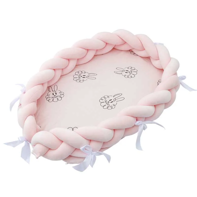 Cama biónica de algodón portátil para bebé, cuna de viaje lavable con parachoques, colchón para recién nacido
