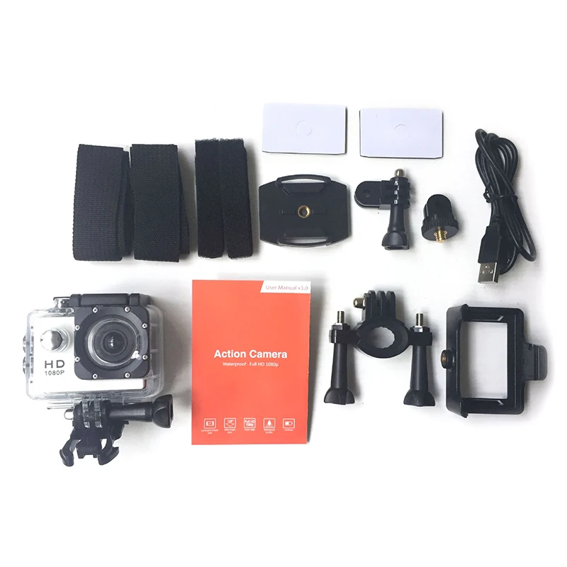 Full HD Waterproof Camera Sports Camera DV Camera Action Camcorder 1080P Car Cam 500W Pixel Wide-angle Camera 30M Waterproof