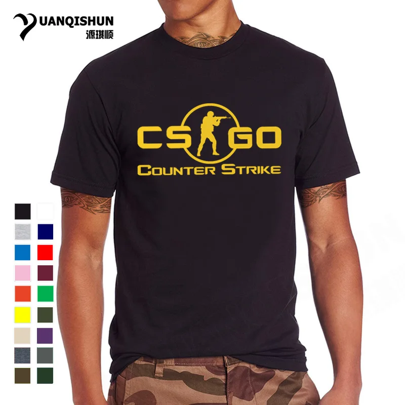 YUANQISHUN 2019 New CS GO Футболка с принтом Counter Strike Global offension CSGO Hot Games футболка команда Custom