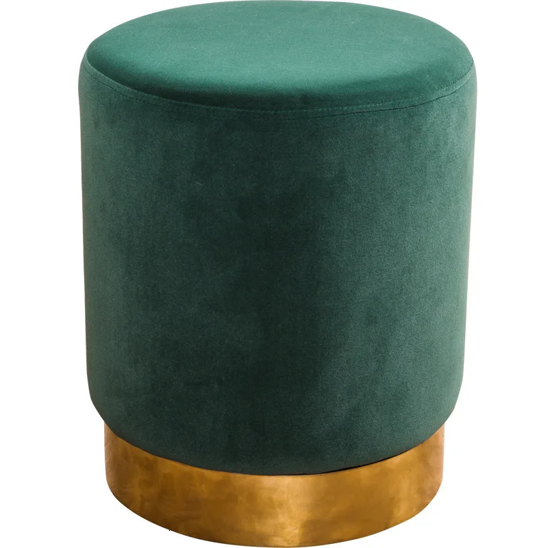 Northern Europe Light Luxurious Shoes Stool Concise Modern Household Stainless Steel Small Round Stool Fabric Art Dressing Stool Northern Europe Light Luxurious Shoes Stool Concise Modern Household Stainless Steel Small Round Stool Fabric Art Dressing Stool