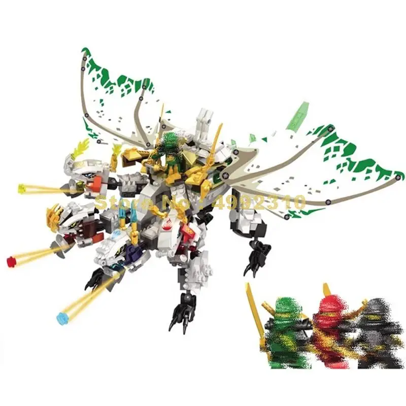 

755pcs Ninja Ultra Four Heads Dragon Building Blocks Bricks Toy