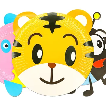 

4PCS Handmade Paper Disk Creative Material Package DIY Plate sticker Handmade by Children Kindergarten educational toys