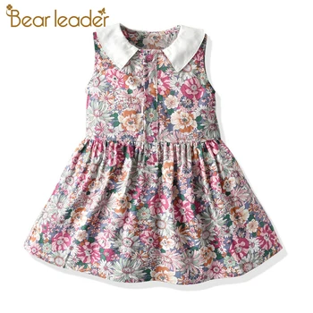 

Bear Leader 1-6Years Baby Girl Fancy Dress for Summer New Children's Girl's Sleeveless Floral Print Beautiful Princess Dress