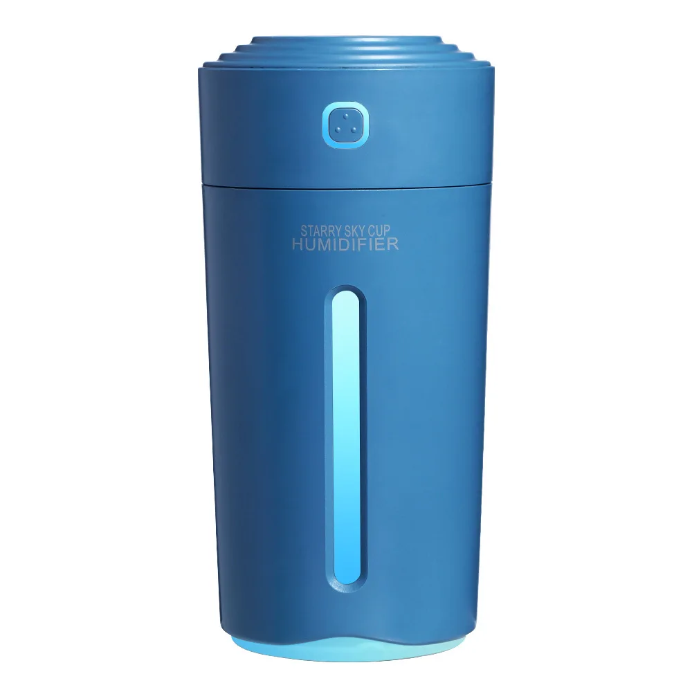 Увлажнитель воздуха Sky Cup, USB, арома-диффузор, 280 мл, мини-увлажнитель воздуха, настольный распылитель для домашнего автомобиля, очиститель воздуха с ночными огнями - Цвет: Синий