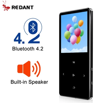 

REDANT MP4 Player with Bluetooth Built-in Speaker Touch Key FM Radio Video Play E-book, HIFI Metal MP 4 Music Player 8G 16G 32GB