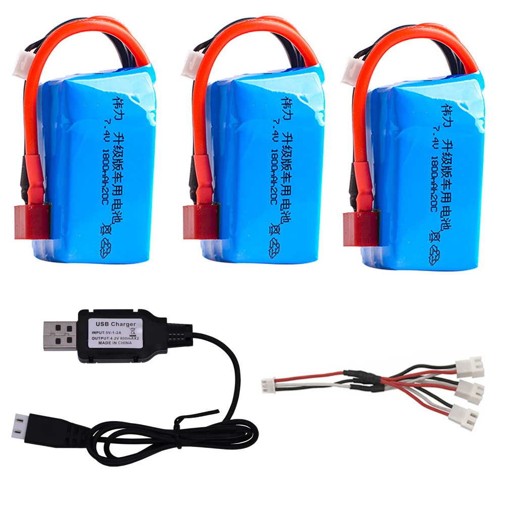 7 4 V 1800mah Lipo батарея и USB зарядное устройство для Wltoys A959-b A969-b A979-b игрушечные машинки